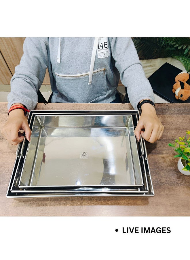 Nyra Kitchenware Stainless Steel Dishwasher Safe Serving Tray - Image 3